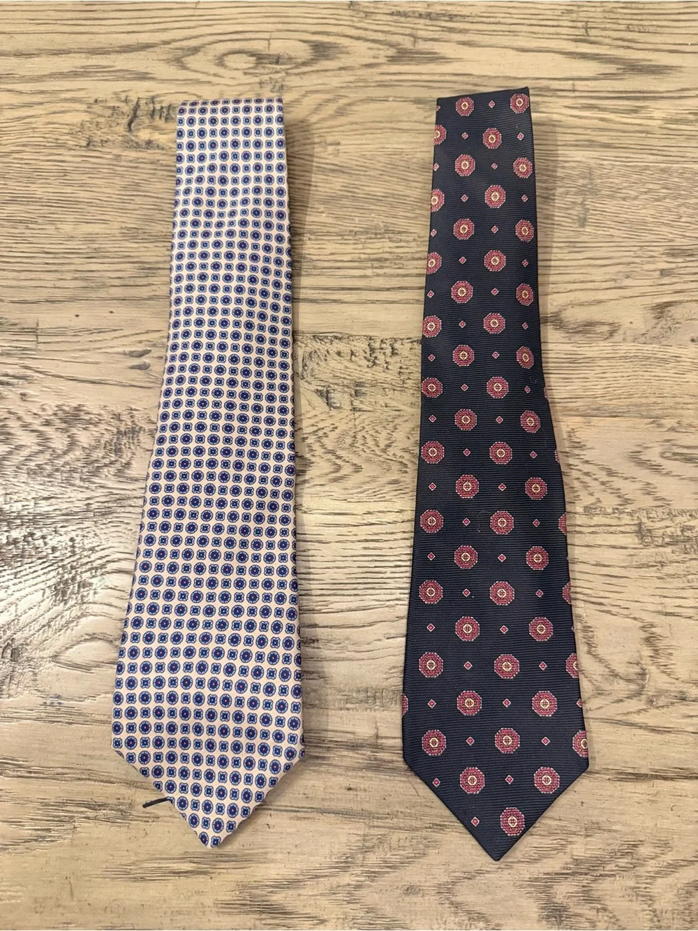 Don Loper Men's Navy and White Patterned Silk Tie Set